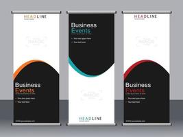 Business banner roll up set standee banner template. vector