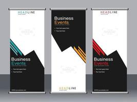 Business banner roll up set standee banner template. vector