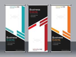 Business banner roll up set standee banner template. vector