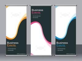 Business banner roll up set standee banner template. vector