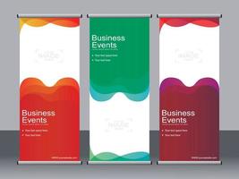 Business banner roll up set standee banner template. vector