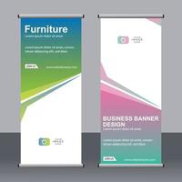 Business banner roll up set standee banner template. vector