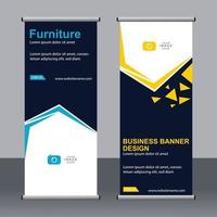 Business banner roll up set standee banner template. vector