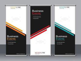 Business banner roll up set standee banner template. vector