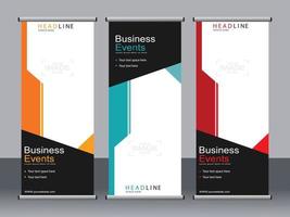 Business banner roll up set standee banner template. vector