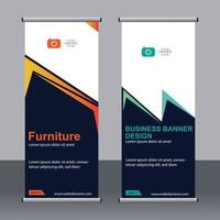 Business banner roll up set standee banner template. vector