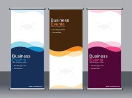 banner de negocios roll up set plantilla de banner standee. vector