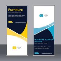 Business banner roll up set standee banner template. vector