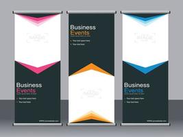 banner de negocios roll up set plantilla de banner standee. vector