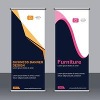 Business banner roll up set standee banner template. vector