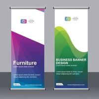 Business banner roll up set standee banner template. vector