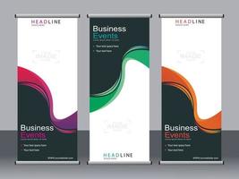 Business banner roll up set standee banner template. vector