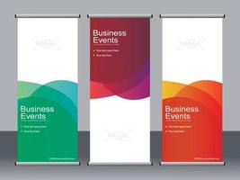 Business banner roll up set standee banner template. vector