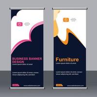 Business banner roll up set standee banner template. vector