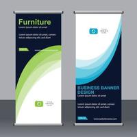 Business banner roll up set standee banner template. vector