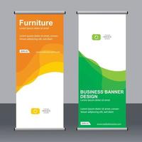 Business banner roll up set standee banner template. vector