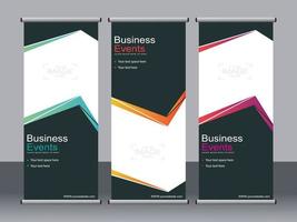 Business banner roll up set standee banner template. vector