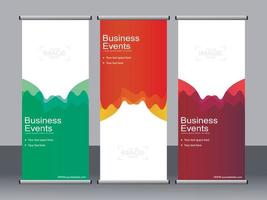 Business banner roll up set standee banner template. vector