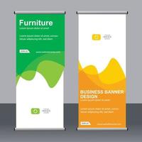 Business banner roll up set standee banner template. vector