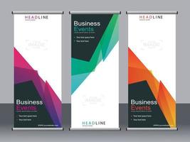 Business banner roll up set standee banner template. vector