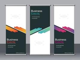 Business banner roll up set standee banner template. vector