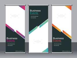 Business banner roll up set standee banner template. vector