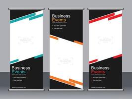 Business banner roll up set standee banner template. vector