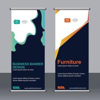 Business banner roll up set standee banner template. vector