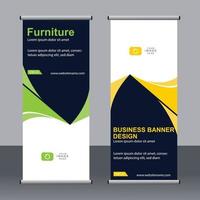 Business banner roll up set standee banner template. vector