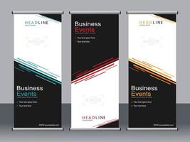 Business banner roll up set standee banner template. vector