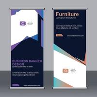 Business banner roll up set standee banner template. vector