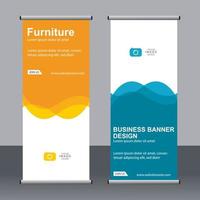 Business banner roll up set standee banner template. vector