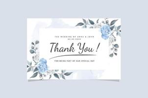 Hand Drawing Wedding Thank Card Floral Design vector