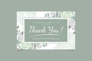 Hand Drawing Wedding Thank Card Floral Design vector