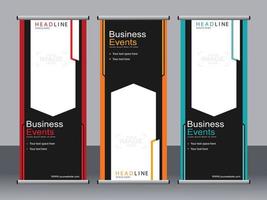 Business banner roll up set standee banner template. vector