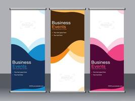 Business banner roll up set standee banner template. vector