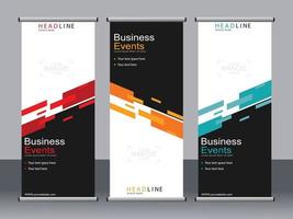 Business banner roll up set standee banner template. vector