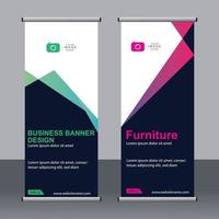 Business banner roll up set standee banner template. vector