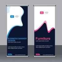 Business banner roll up set standee banner template. vector