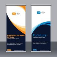 Business banner roll up set standee banner template. vector