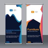 Business banner roll up set standee banner template. vector