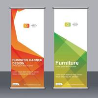 Business banner roll up set standee banner template. vector