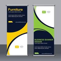 Business banner roll up set standee banner template. vector