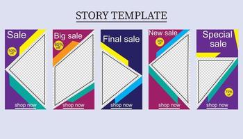 set of five abstract vector banners for social networks stories.