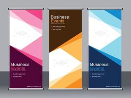 Business banner roll up set standee banner template. vector