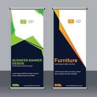 Business banner roll up set standee banner template. vector