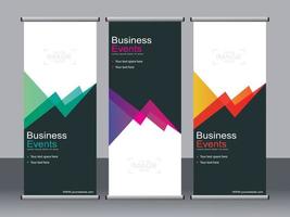 Business banner roll up set standee banner template. vector