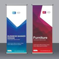 Business banner roll up set standee banner template. vector