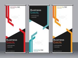 Business banner roll up set standee banner template. vector