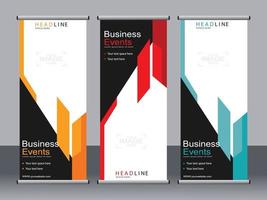 Business banner roll up set standee banner template. vector